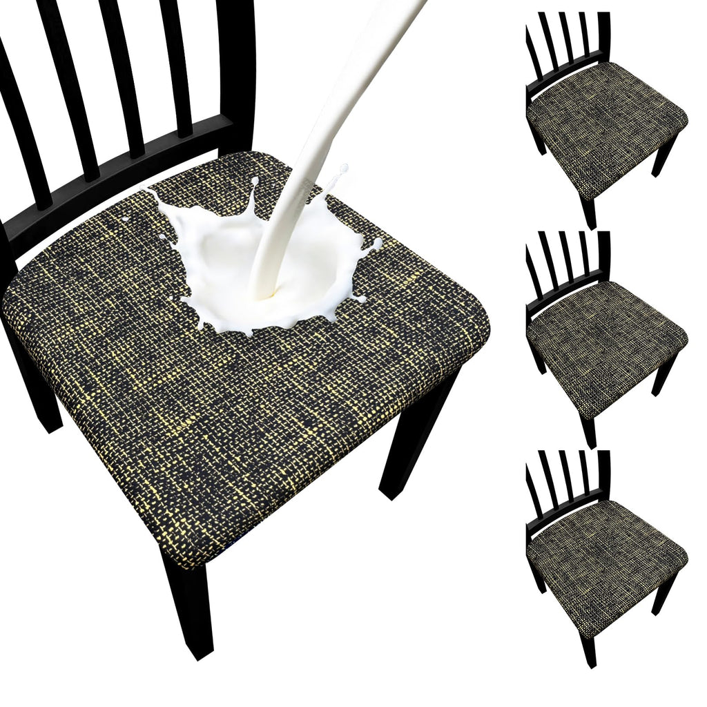 Waterproof Dining Chair Seat Covers Set of 6, Stretch Removable Dining Room Seat Covers for Dining Chairs, Kitchen, Hotel, Party