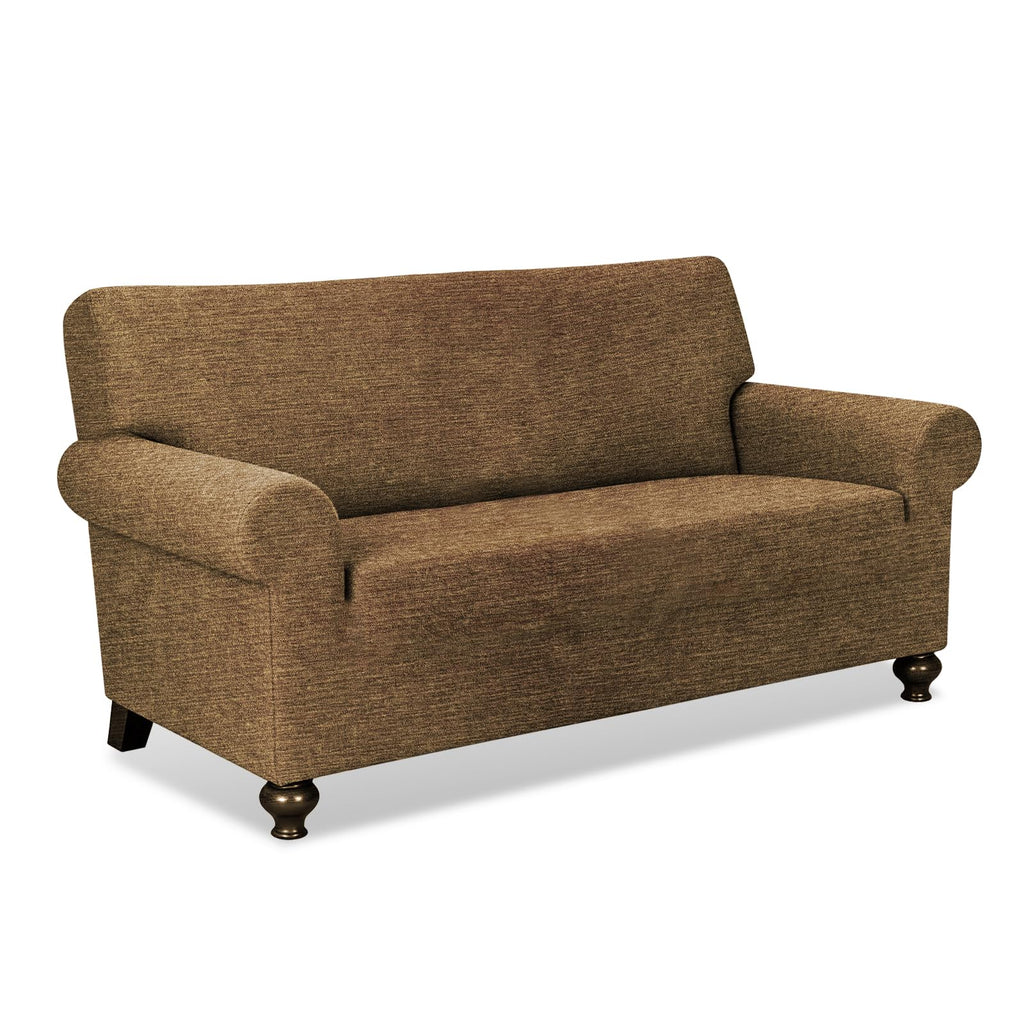 URBANLIFE 1-Piece Stretch Sofa Covers for 2 Cushion Couch, Chocolate
