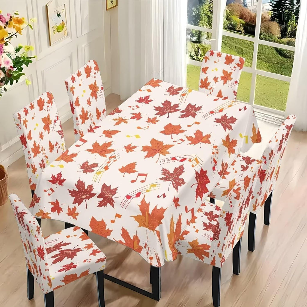 Maple Leaf Dining Table & Chair Cover Rectangle Dining Table Decor
