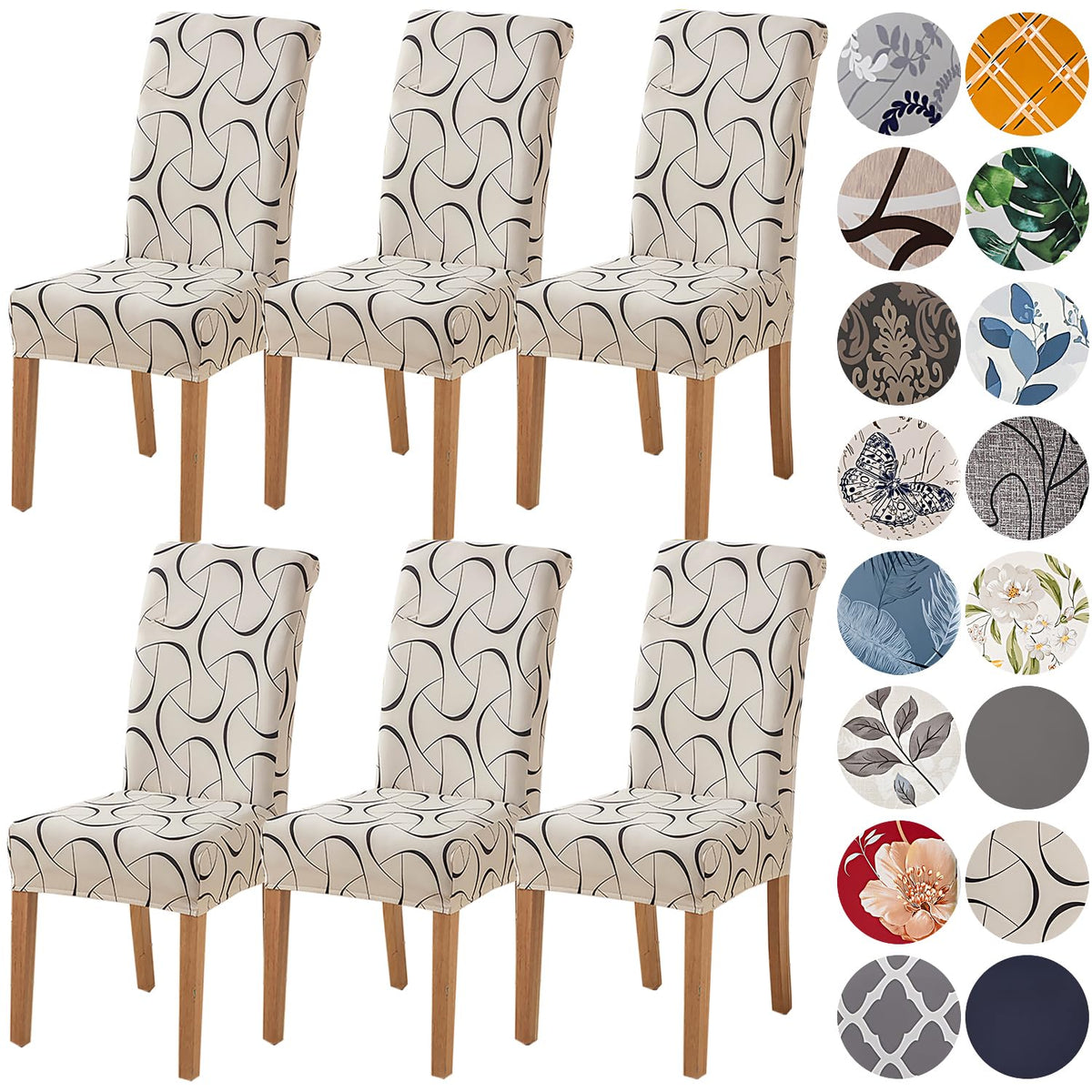 HZDHCLH Dining Chair Covers Set of 4 Stretch Chair Slipcovers Washable