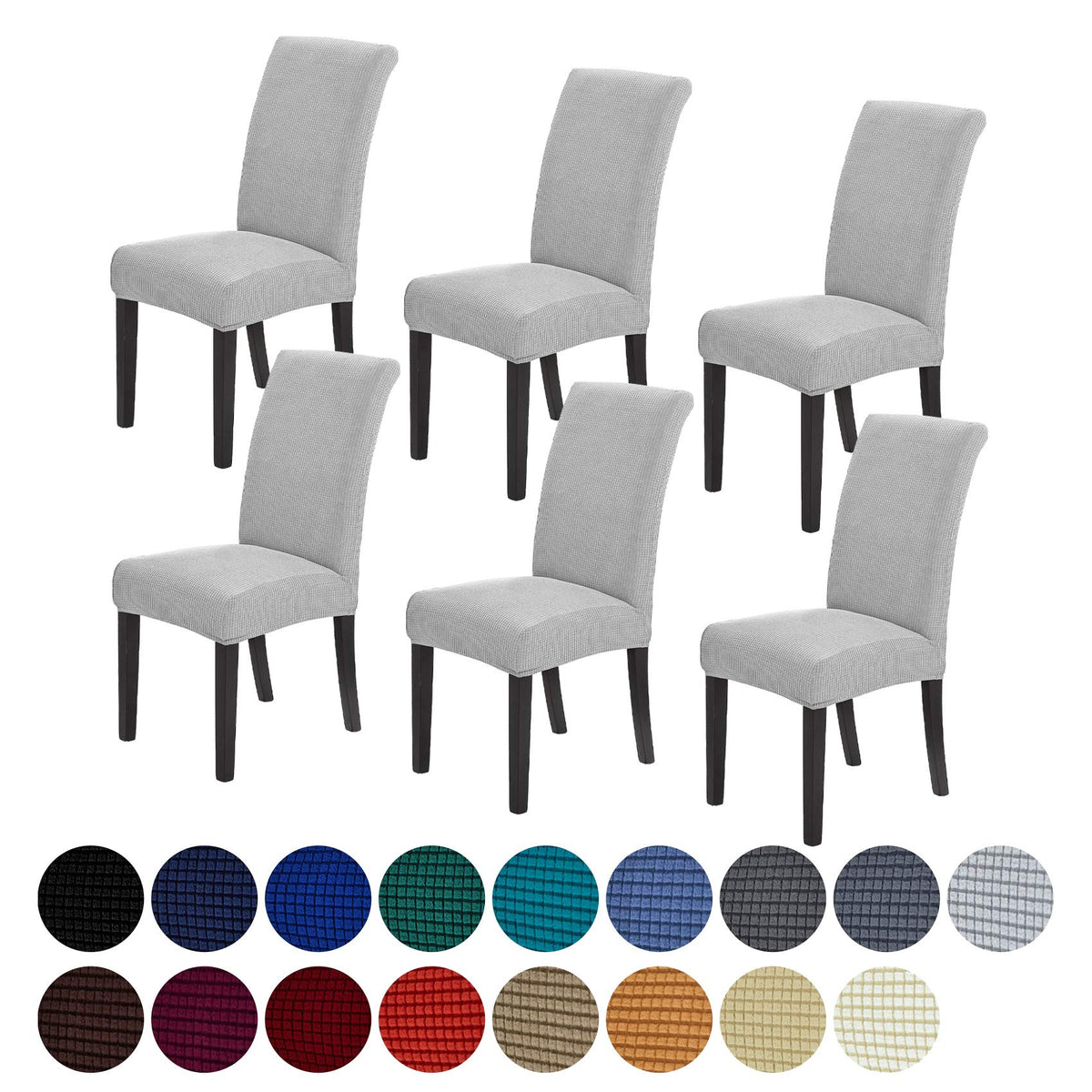 Stretch Chair Covers for Dining Room Set of 4, Removable Washable Dining Room Chair Covers, Dining Chair Slipcovers Seat Protector, Great for Home and Banquet Decor (Pureed Pumpkin, 4 Pack)