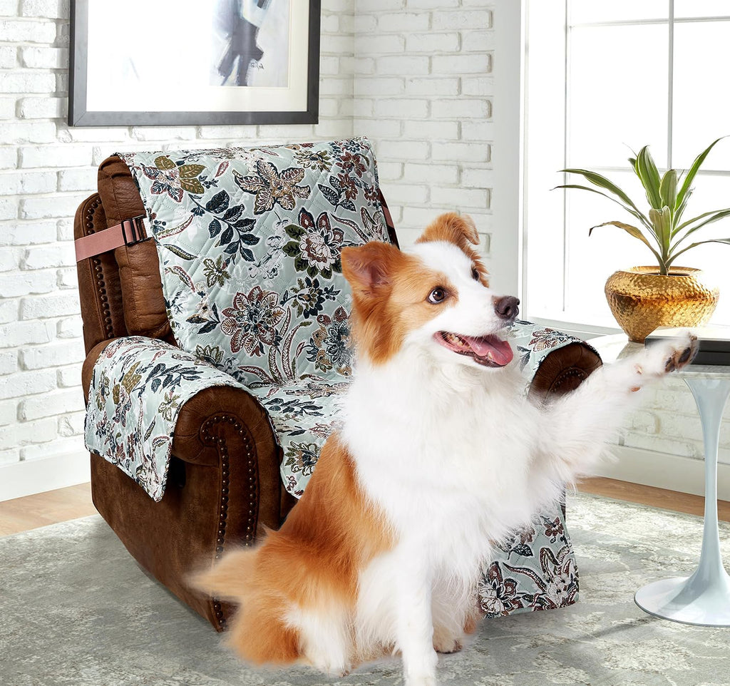 Brilliant Sunshine Multi Grey Stripes Couch Loveseat Slip Cover for Dogs