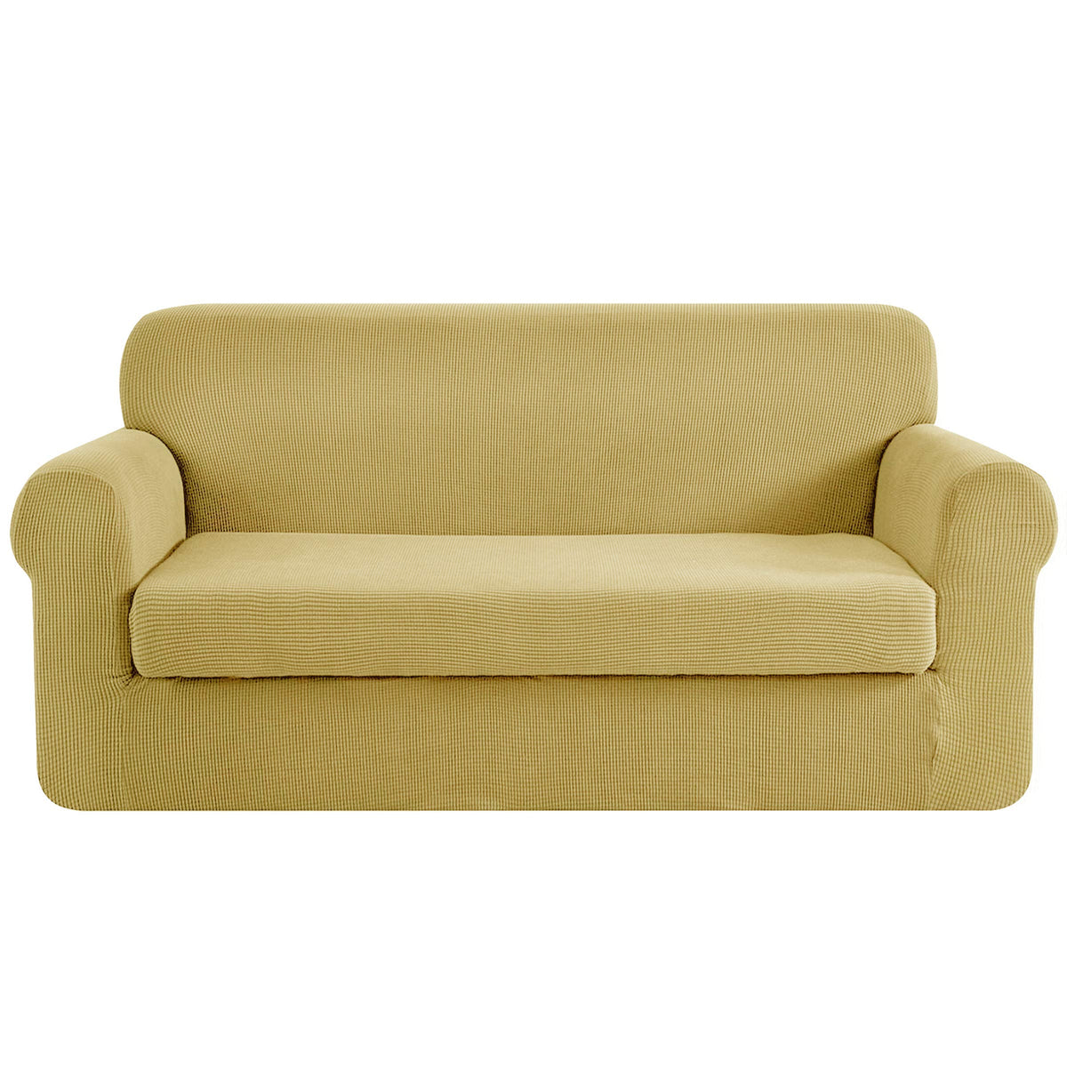 CHUN YI 5 Piece Stretch Couch Covers for Sofa, Loveseat, Khaki