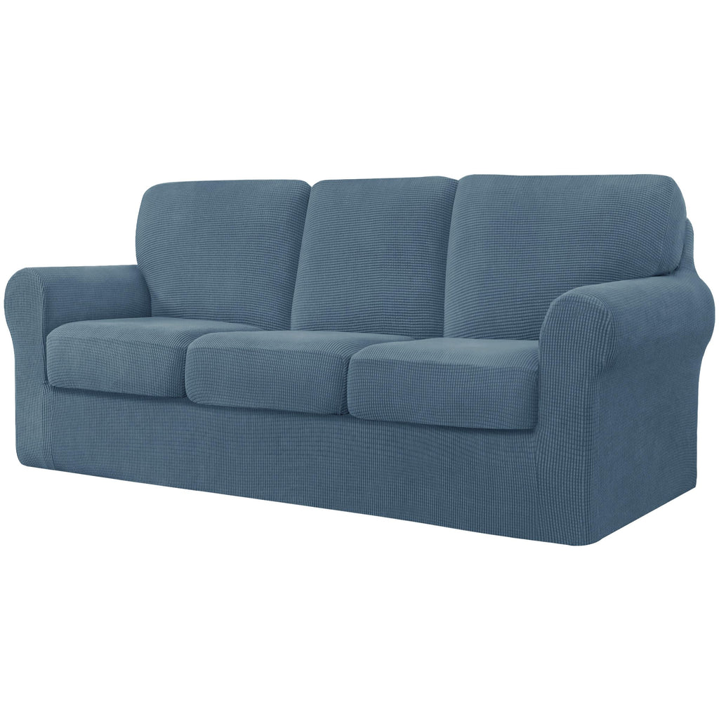 CHUN YI 5 Piece Stretch Couch Covers for Sofa, Loveseat, Grey