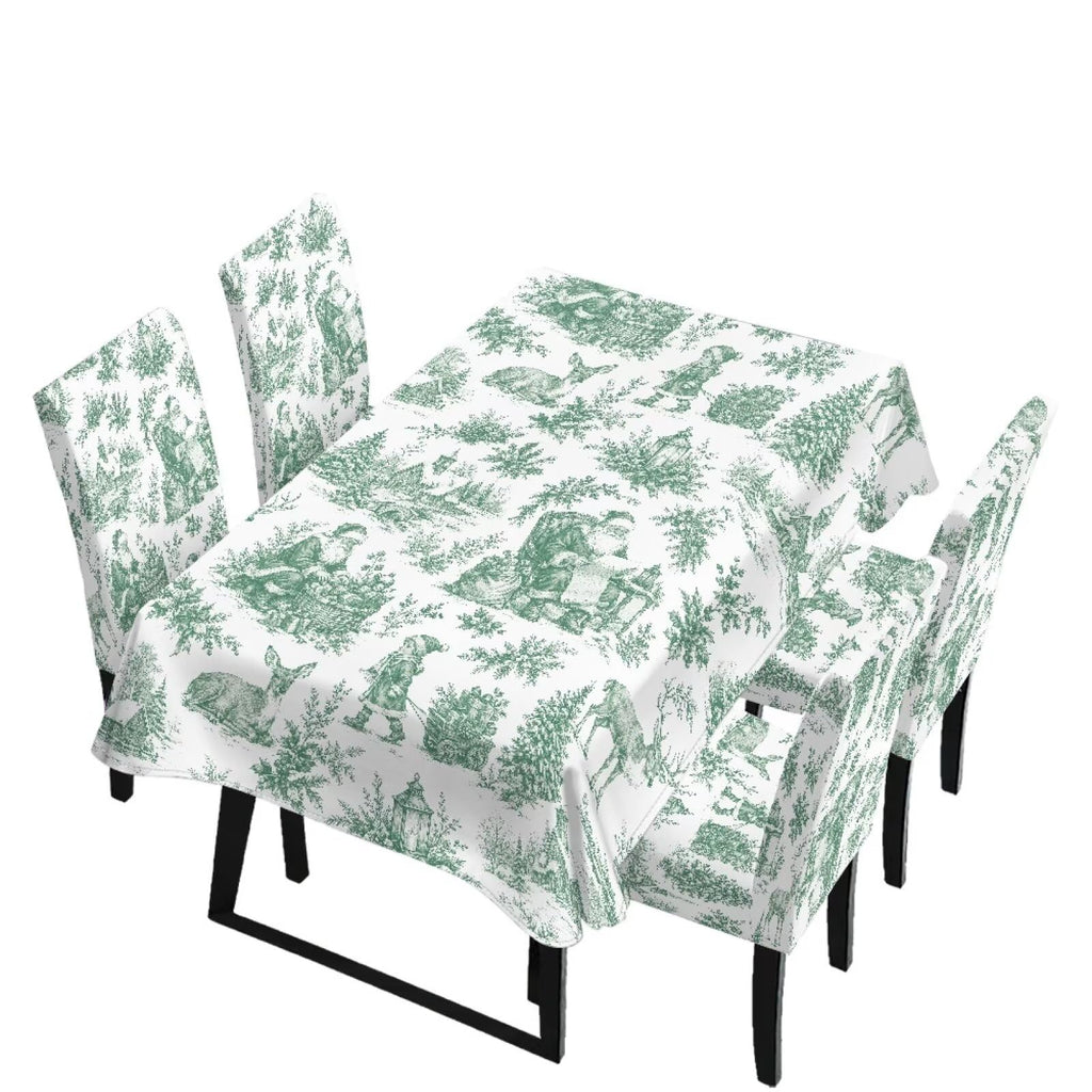 Poinsettia Dining Table & Chair Cover Set for Christmas, Stretch