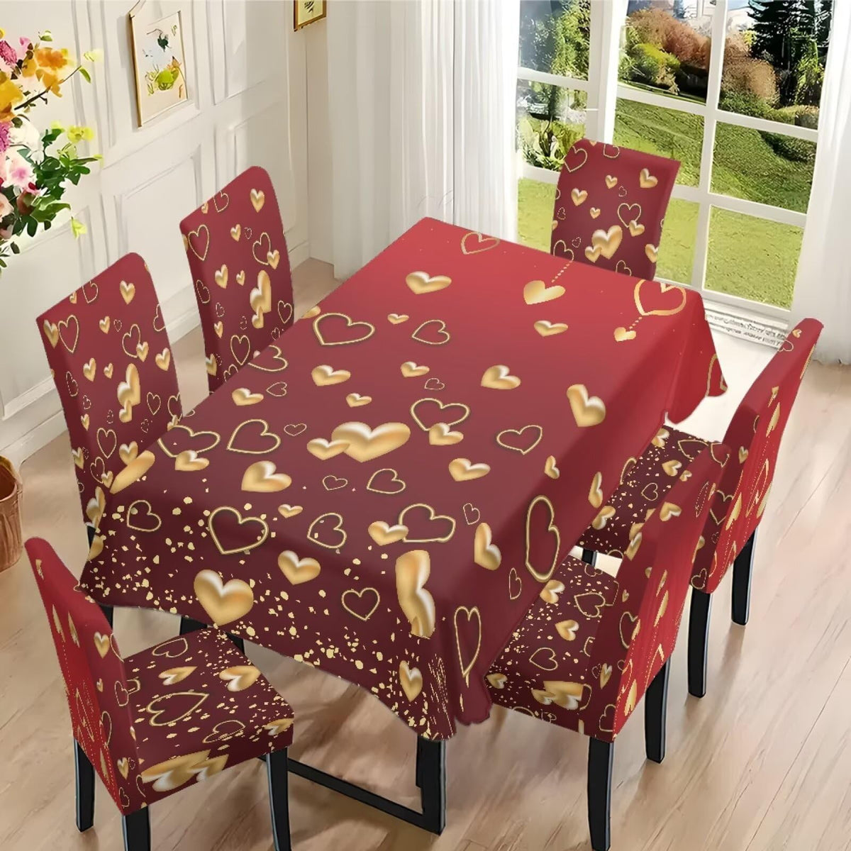 ZDCUSTOM St Patricks Day Table Cloth and Chair Cover Set of 4 Green Tablecloths Rectangular Festive Chair Covers for Dining Chairs St. Patrick’s Day Decoration
