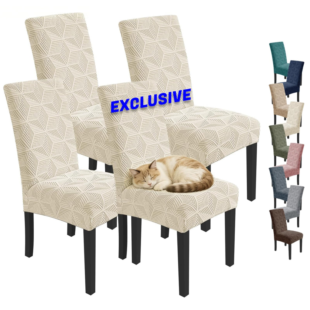 YEMYHOM 2 Packs Latest Checkered Dining Chair Slipcover Parsons Chair Furniture Protector Stretch Chair Covers for Dining Room, Restaurant, Kitchen, Party (Light Gray)