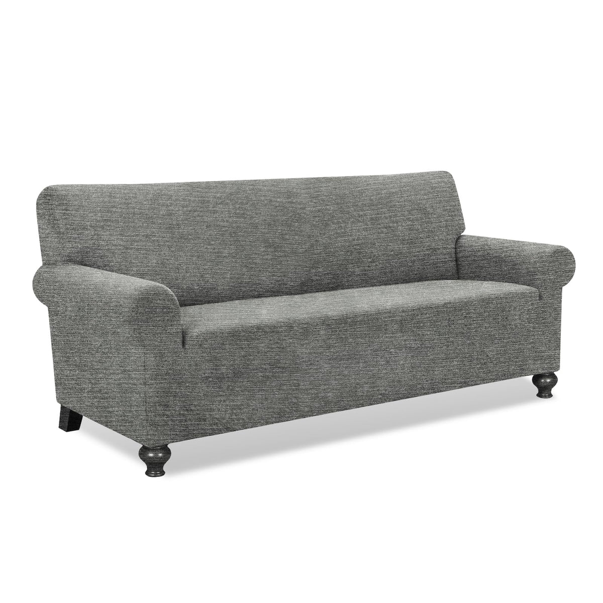 URBANLIFE 1-Piece Stretch Sofa Covers for 2 Cushion Couch, Dusk Blue Gray