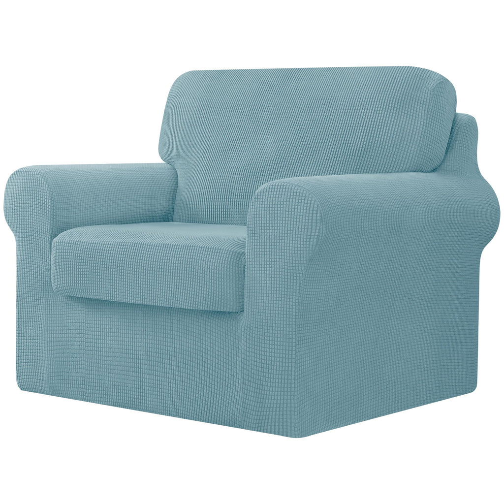 CHUN YI 5 Piece Stretch Couch Covers for Sofa, Loveseat, Grey