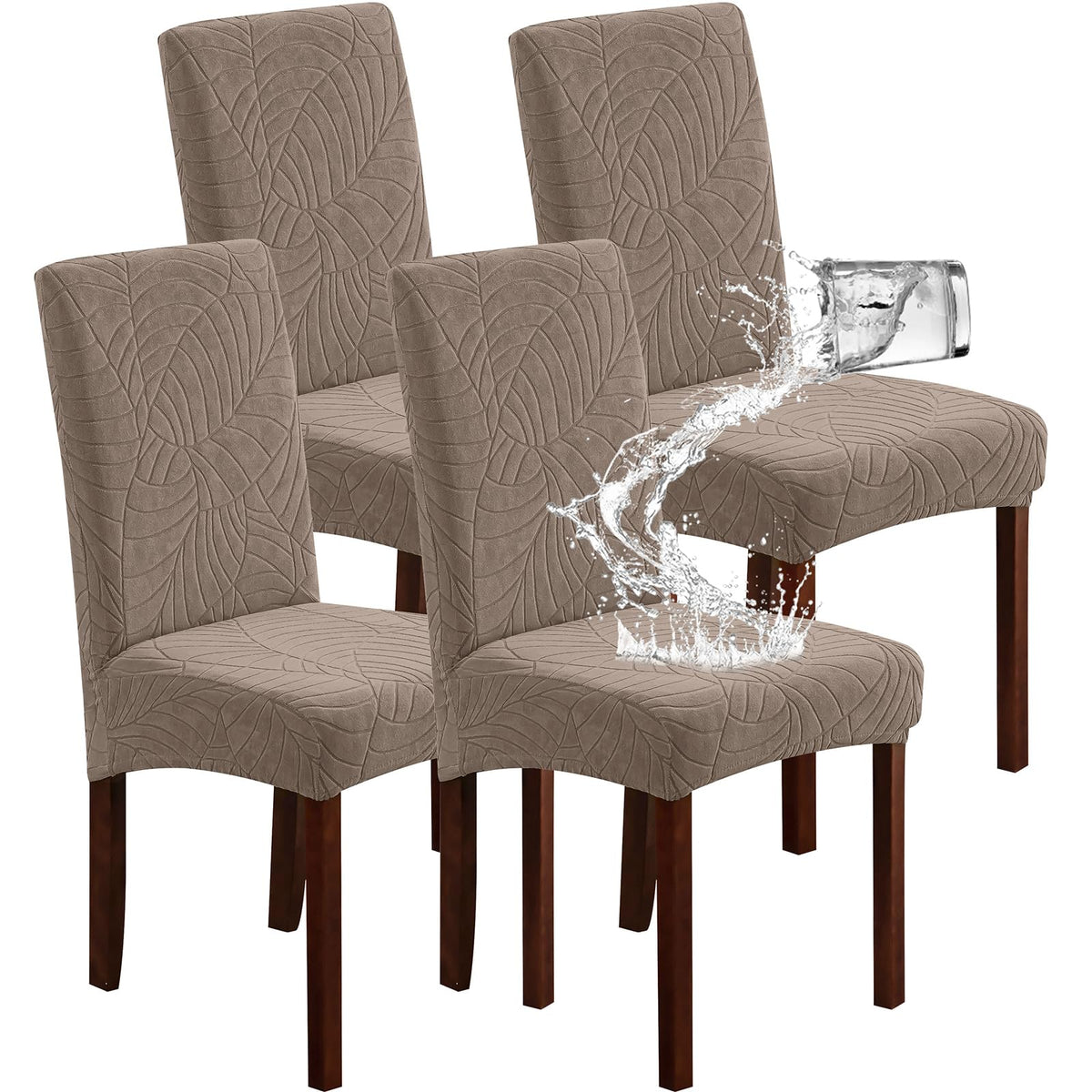 Genina Waterproof Dining Chair Covers Set of 4 Parsons Chair Slipcovers