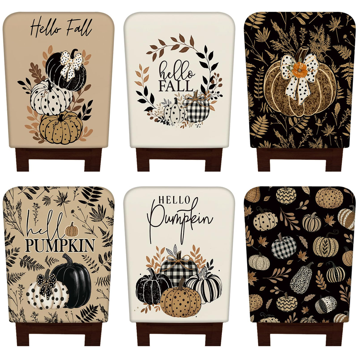 6 Pcs Fall Chair Covers, Maple Leaves Dining Chair Slipcovers