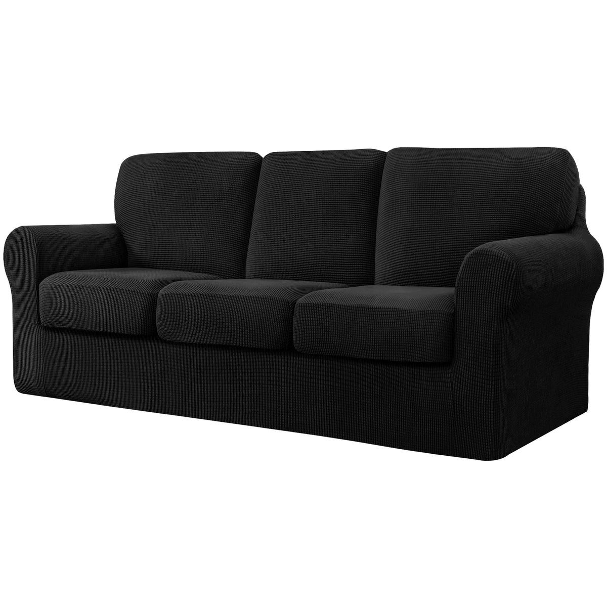 CHUN YI 5 Piece Stretch Couch Covers for Sofa, Loveseat, Grey