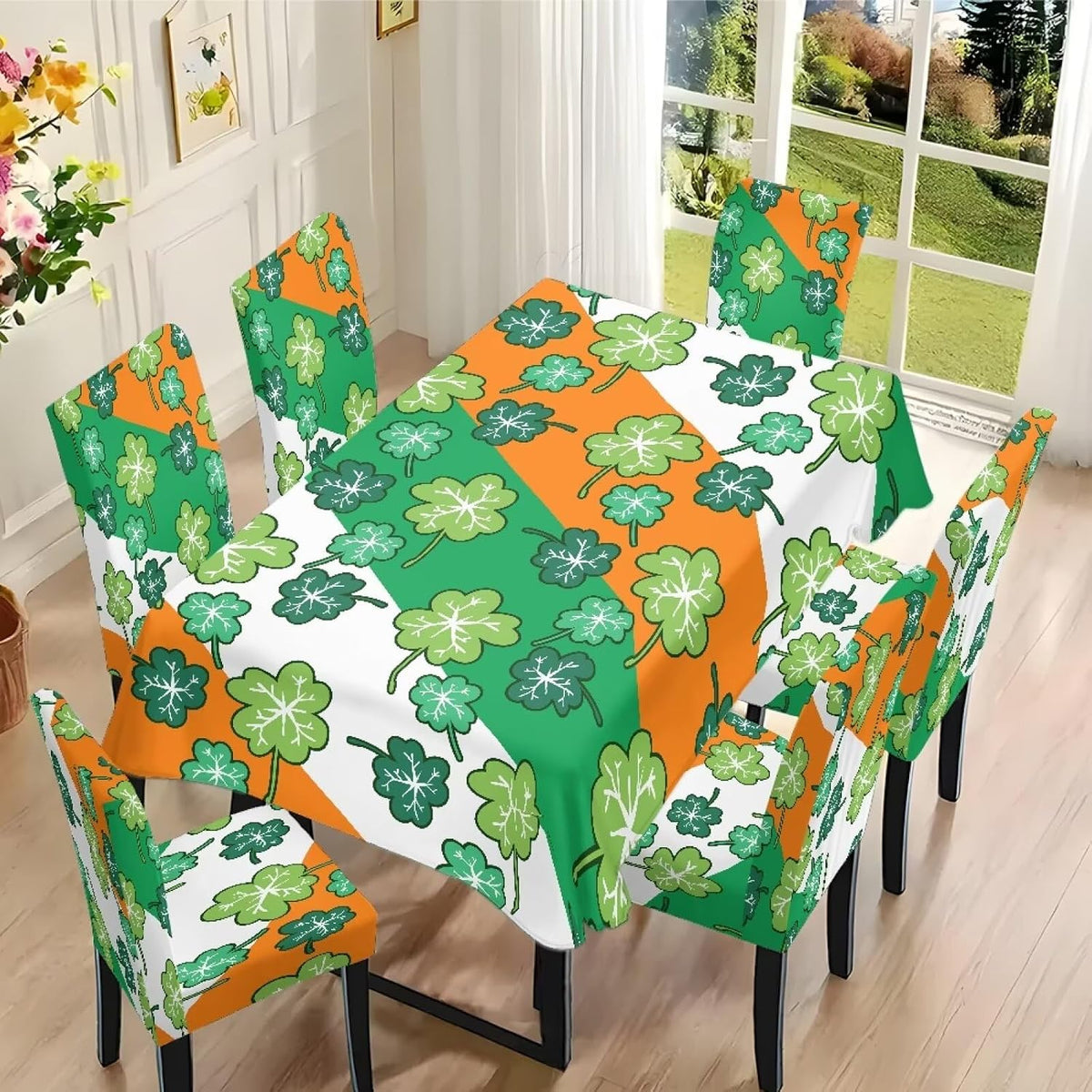ZDCUSTOM Cozy Dining Chair Covers Tablecloths Rectangular & Table and Chair Covers for Parties Washable Sunflower Dining Room Decor Universal Fit