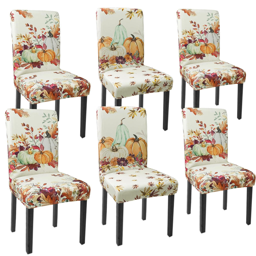 Halloween Chair Covers Set of 4 Pumpkin Ghost Spider Parsons Slipcovers