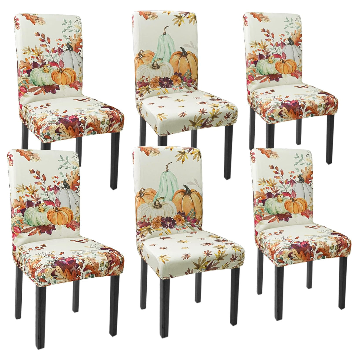 Halloween Chair Covers Set of 4 Pumpkin Ghost Spider Parsons Slipcovers