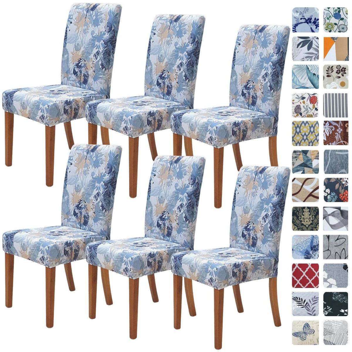 SPRINGRICO Chair Covers for Dining Room Set of 4, Stretch Dining Chair Cover, Washable Spandex Kitchen Parsons Chair Slipcovers, Removable Seat Protector for Home or Party (4 Pack, Lotus Gray)
