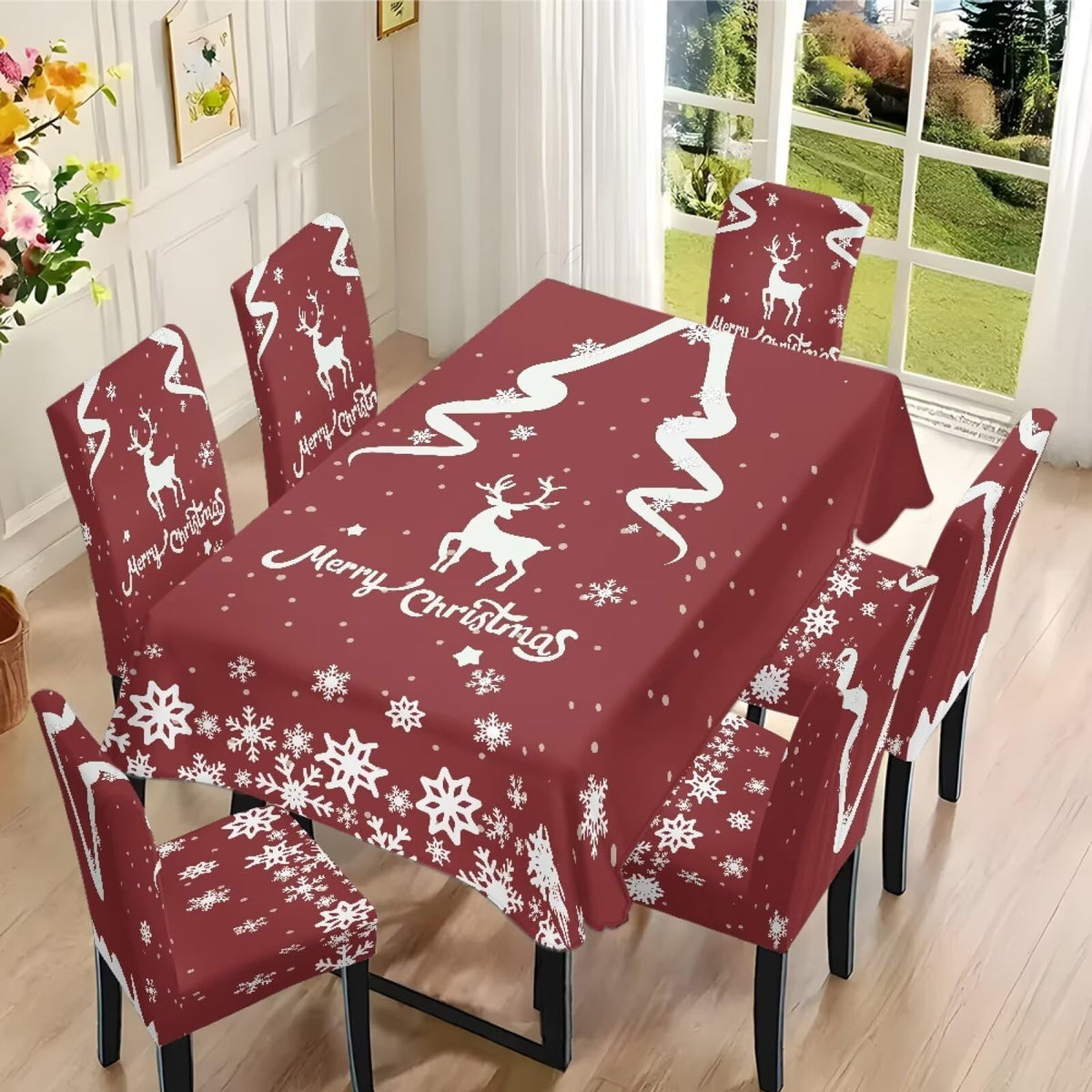 ZDCUSTOM St Patricks Day Table Cloth and Chair Cover Set of 4 Green Tablecloths Rectangular Festive Chair Covers for Dining Chairs St. Patrick’s Day Decoration