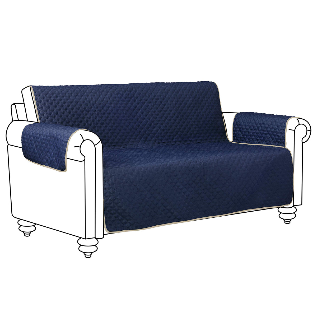 Classic Accessories Cover Bonanza Indoor Loveseat Slipcover, 54 x 21 x 25 inch, Black/Charcoal