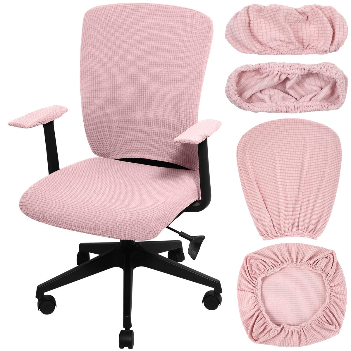 Tallew 4 Pcs Office Chair Covers Stretchable Armrest Seat,XL,Pea Green