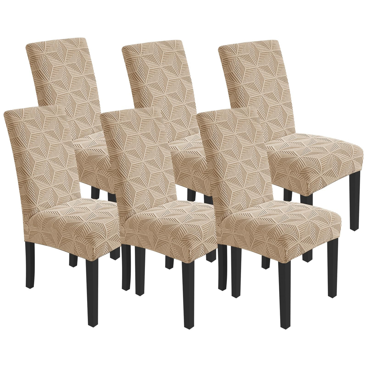 YEMYHOM 2 Packs Latest Checkered Dining Chair Slipcover Parsons Chair Furniture Protector Stretch Chair Covers for Dining Room, Restaurant, Kitchen, Party (Light Gray)