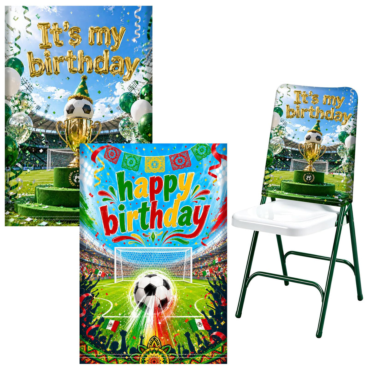 Set of 2 Happy Birthday Chair Covers for Classroom 16.5x22.4 Inch