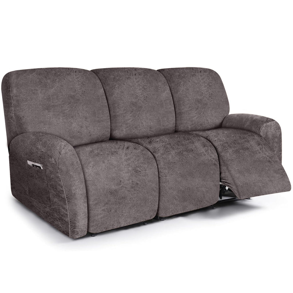 molasofa Leather Like Additional Recliner Console Cover for Reclining Loveseat Covers Stretch Jacquard Middle Consolefor Recliner Couch(Dark Brown)