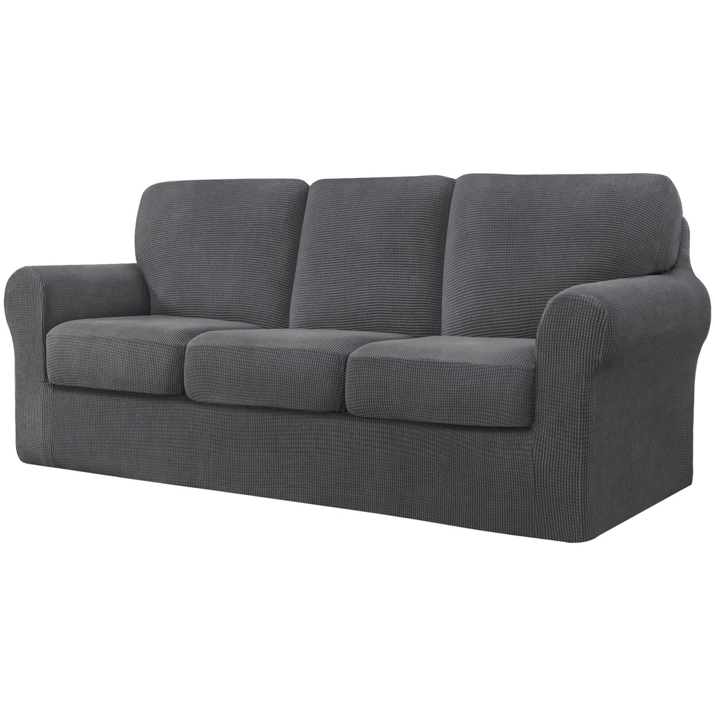 CHUN YI 5 Piece Stretch Couch Covers for Sofa, Loveseat, Khaki