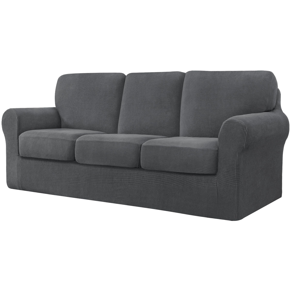 CHUN YI 5 Piece Stretch Couch Covers for Sofa, Loveseat, Grey