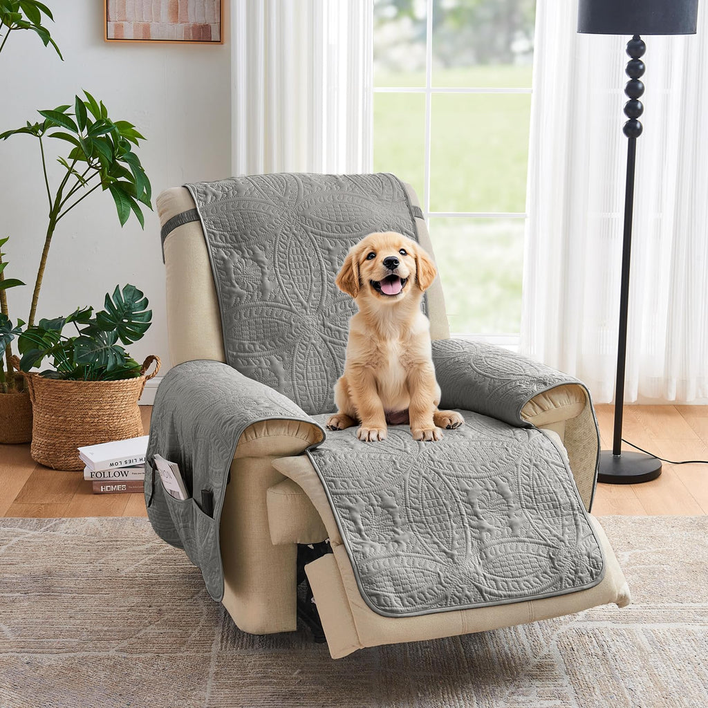Beige Loveseat Covers for 2 Cushion Couch, Water-Repellent Quilted Covers for Sofa, Machine Washable Love Seat Couch Covers, Pet Friendly Loveseat Slipcovers (Loveseat 48", Beige Cream)