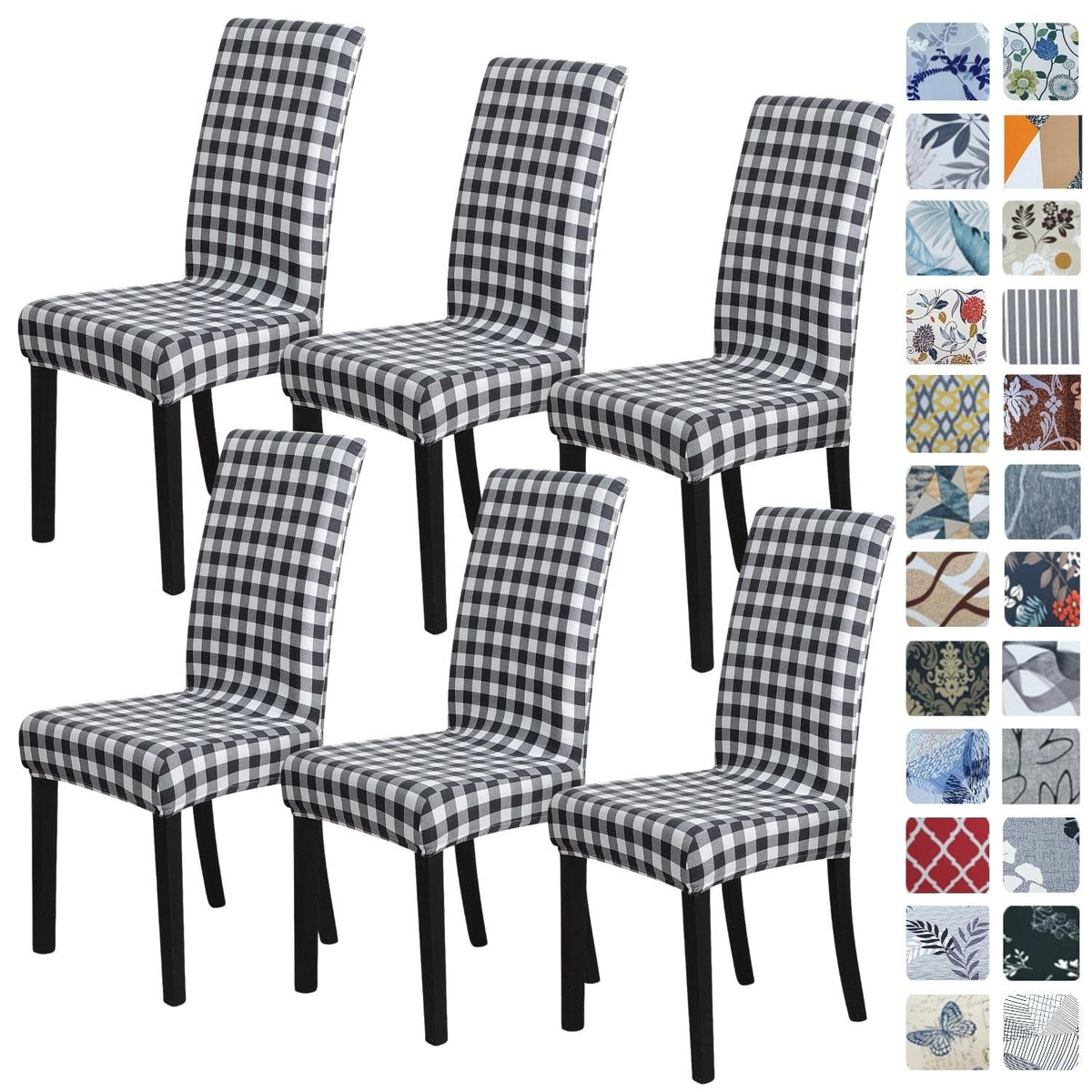 SPRINGRICO Chair Covers for Dining Room Set of 4, Stretch Dining Chair Cover, Washable Spandex Kitchen Parsons Chair Slipcovers, Removable Seat Protector for Home or Party (4 Pack, Lotus Gray)