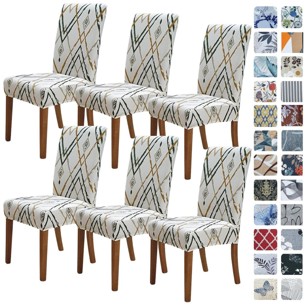 SPRINGRICO Chair Covers for Dining Room Set of 4, Stretch Dining Chair Cover, Washable Spandex Kitchen Parsons Chair Slipcovers, Removable Seat Protector for Home or Party (4 Pack, Lotus Gray)