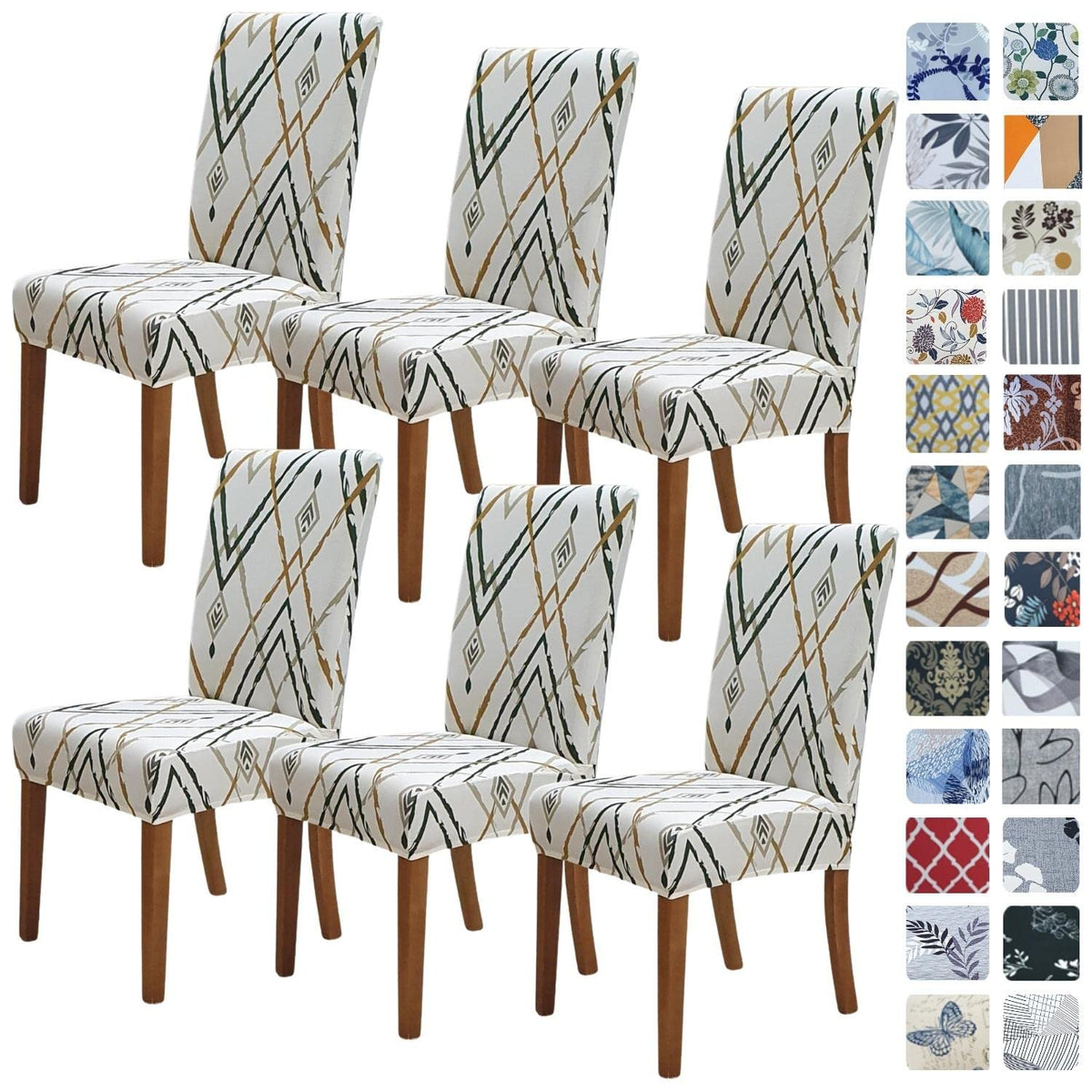 SPRINGRICO Chair Covers for Dining Room Set of 4, Stretch Dining Chair Cover, Washable Spandex Kitchen Parsons Chair Slipcovers, Removable Seat Protector for Home or Party (4 Pack, Lotus Gray)