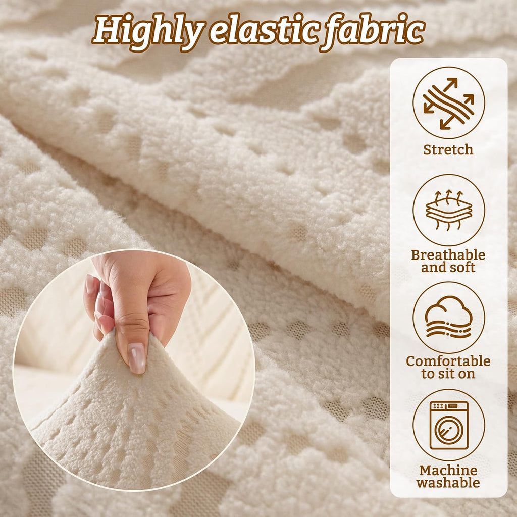 Stretch Sofa Cover for 2-3 Cushion Couch, Washable Couch Cover for Sofa & Loveseat, Non-Slip Sofa Slipcover for Furniture Protection, Soft Couch Covers for Sofa, Pet Friendly