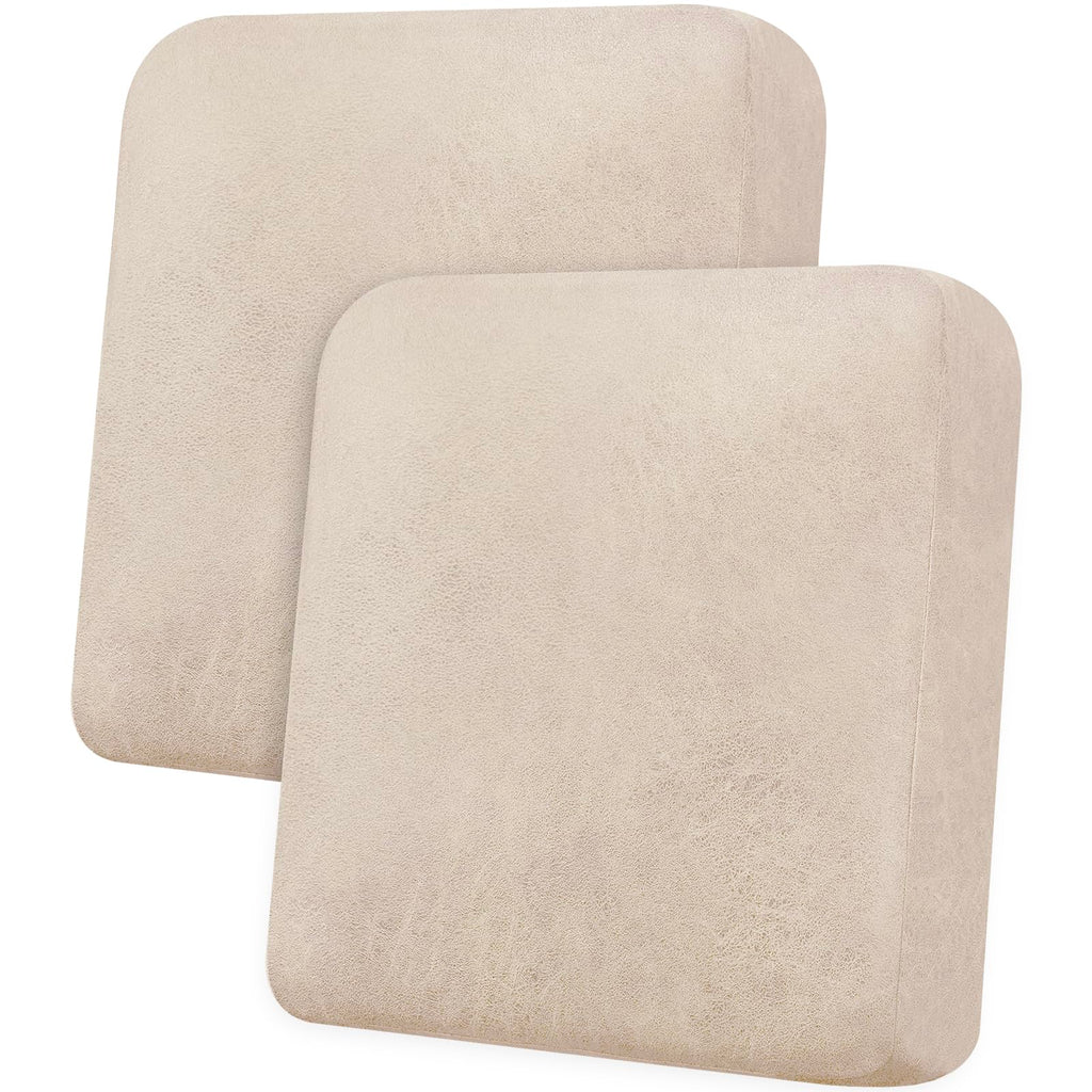 Loveseat Cushion Covers Leather-Look 2PC Stretch Love Seat Slipcover Sets for Living Room Individual Couch Seat Protector, Pet-Friendly, Non-Slip, Easy Fit - Coffee
