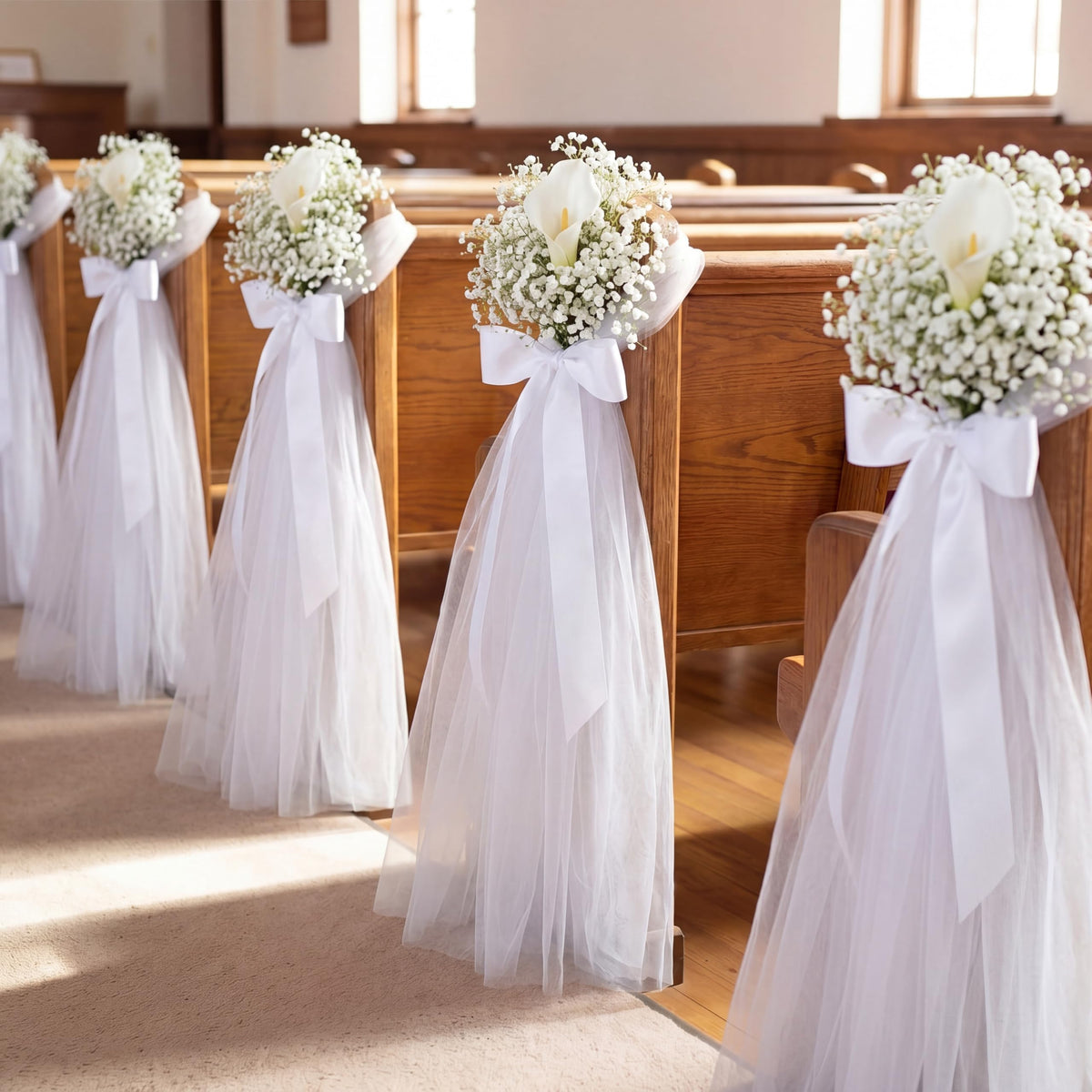 24 Set Wedding Aisle Chair Decorations Church Pew Wedding Decor