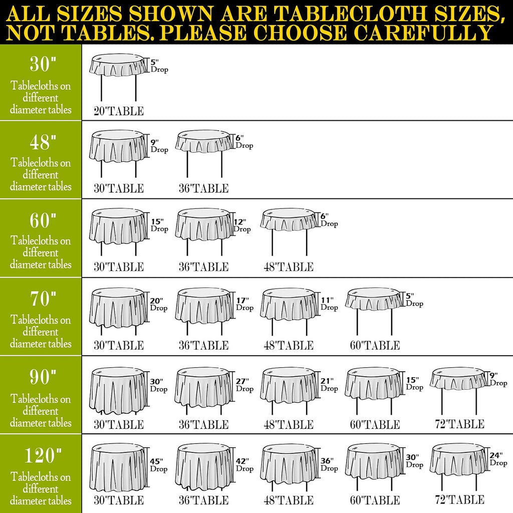BYDOLL Table Cloth 60 Inch Round Tablecloth Fits Max50 Inch Diameter Table Top,Black Polyester Washable Wrinkle-Free Spillproof Tablecloth for Party Patio Cover