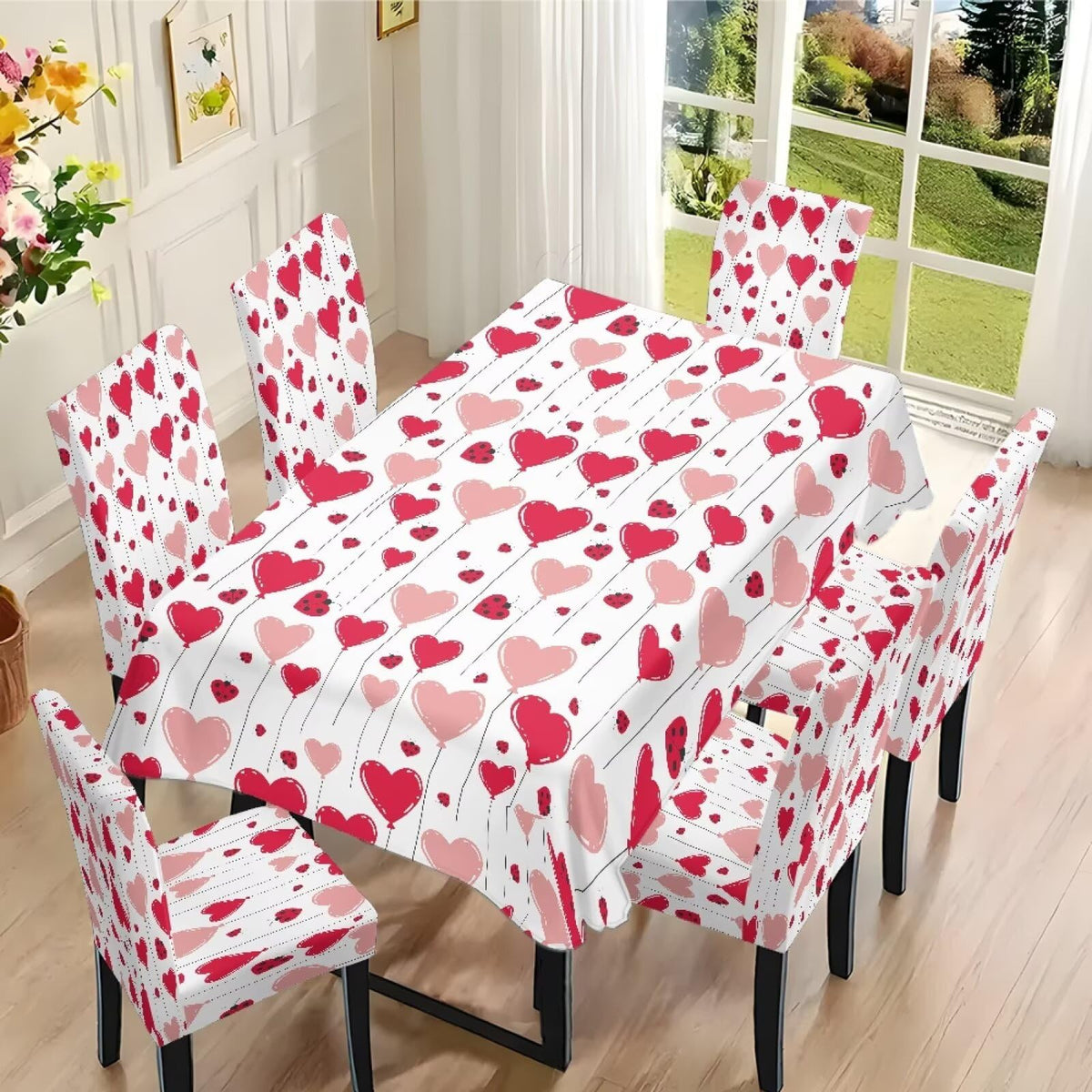 ZDCUSTOM Vintage Table and Chair Covers for Parties Stylish Dining Chairs Cover Washable Cozy Tablecloths Rectangular for Home Party Weeding