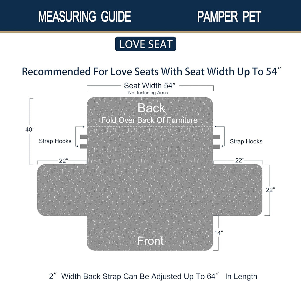 Brilliant Sunshine Blue Toile Couch Loveseat Slip Cover for Dogs