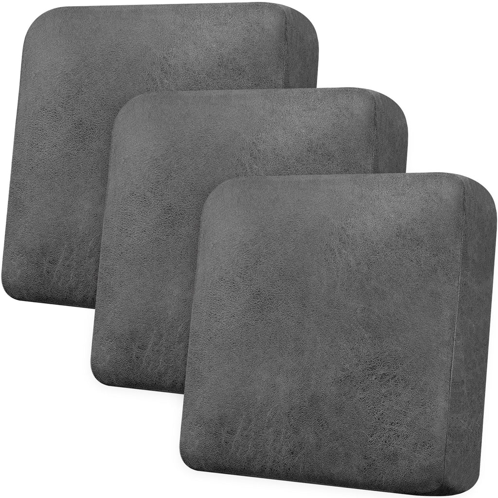 Loveseat Cushion Covers Leather-Look 2PC Stretch Love Seat Slipcover Sets for Living Room Individual Couch Seat Protector, Pet-Friendly, Non-Slip, Easy Fit - Coffee