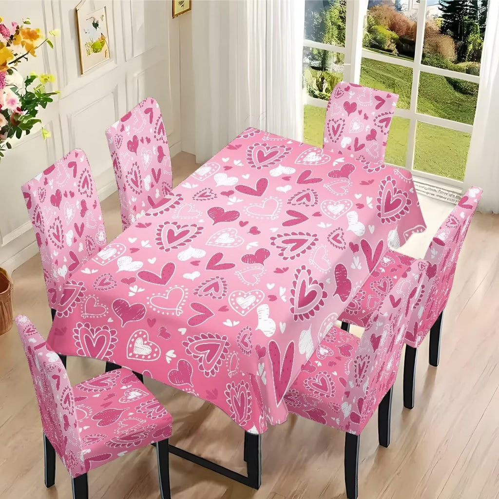 ZDCUSTOM St Patricks Day Table Cloth and Chair Cover Set of 4 Light Green Tablecloths Rectangular Clover Chair Covers for Dining Chairs Stain Resistant Decoration