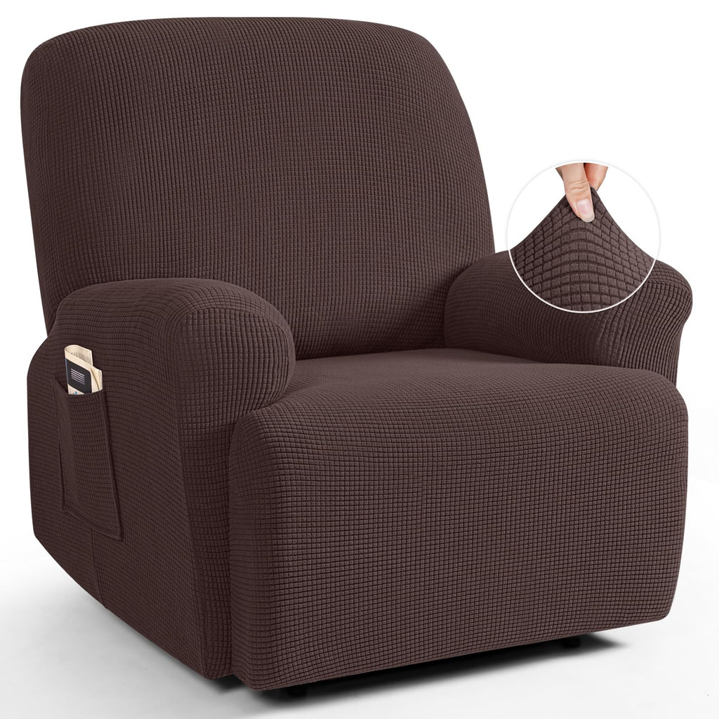 TAOCOCO Stretch Loveseat Recliner Covers 6 Piece, Charcoal Grey