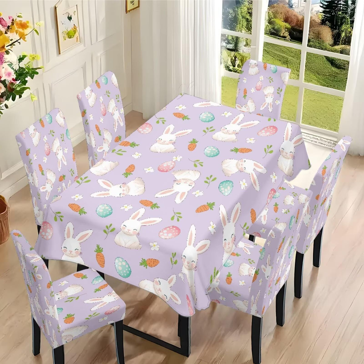 ZDCUSTOM Vintage Table and Chair Covers for Parties Stylish Dining Chairs Cover Washable Cozy Tablecloths Rectangular for Home Party Weeding