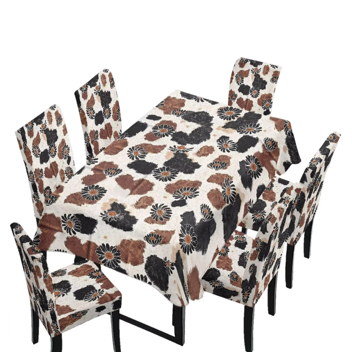 Dining Seat Slipcovers for Easter Decor Set of 7 Includes Tablecloths and Stretch Removable Dining Room Chair Covers Stain Resistant Table Protector, Easter Egg Love Heart Gnome Print