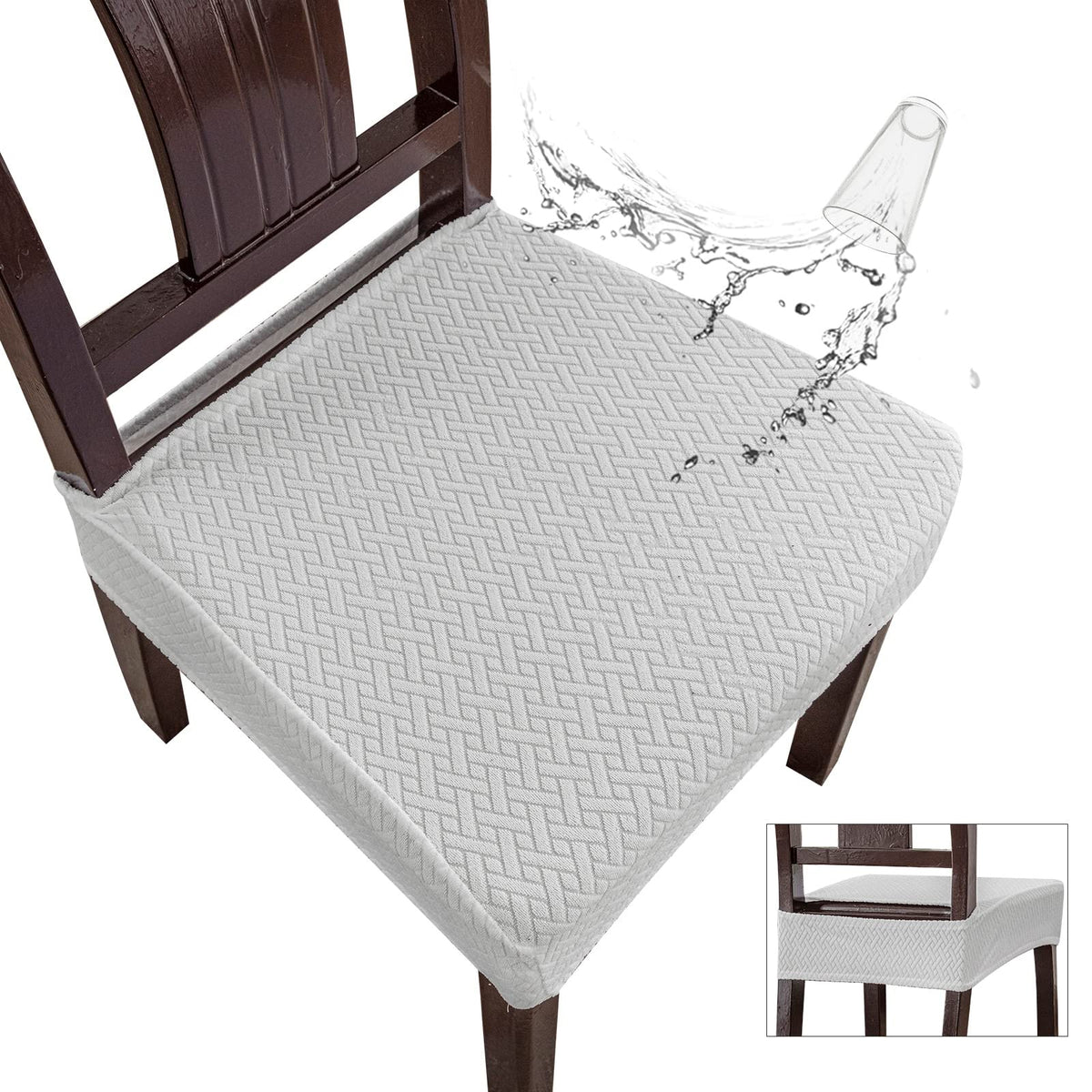 Genina Waterproof Seat Covers for Dining Room Chairs, Rear Covered