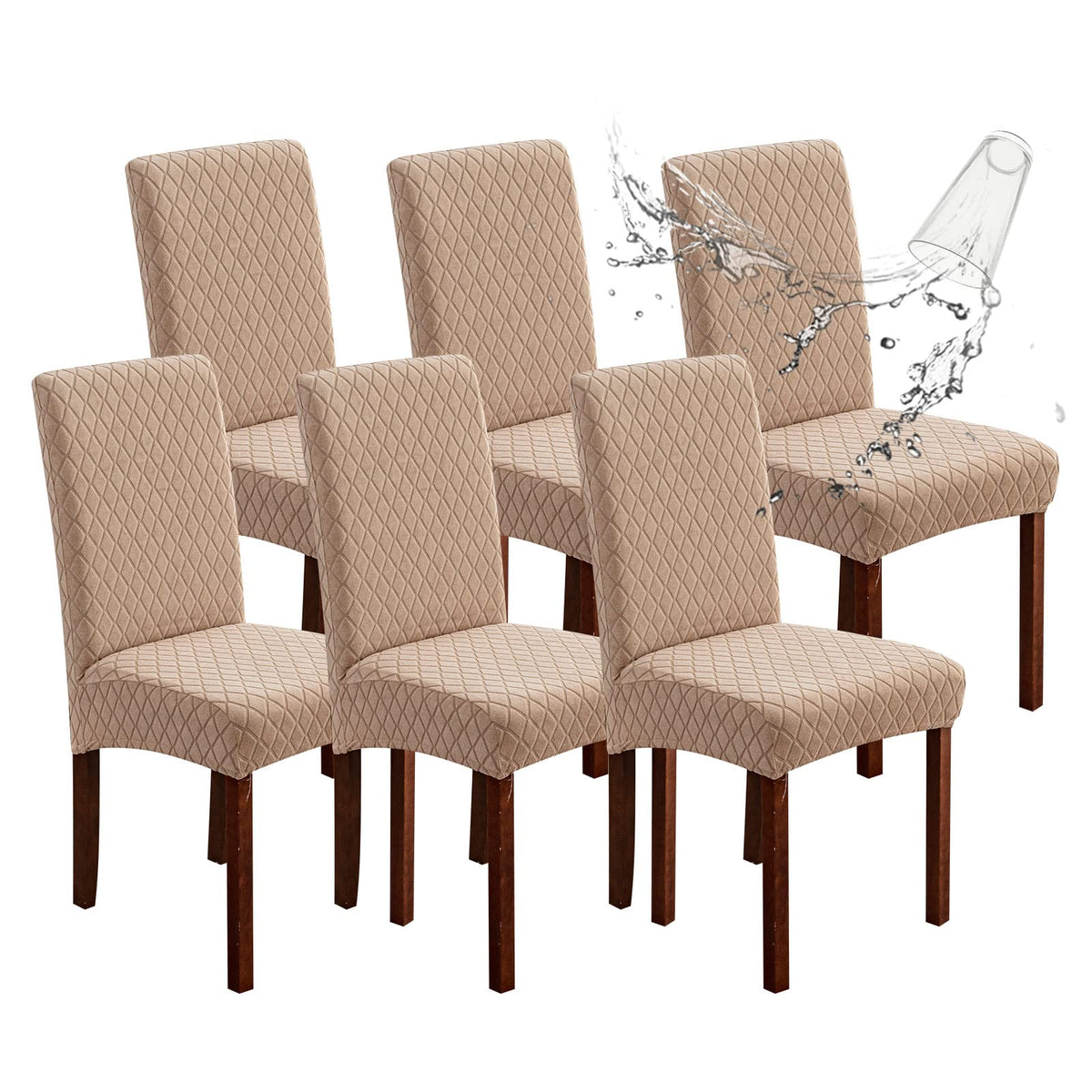 Genina Waterproof Dining Chair Covers Set of 4 Parsons Chair Slipcovers