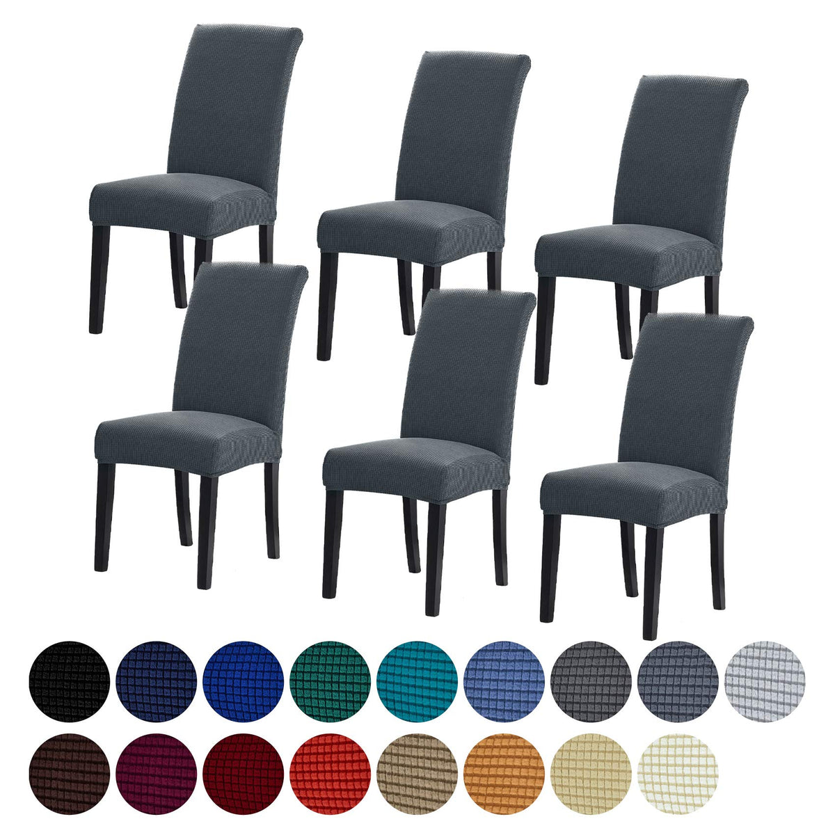 Stretch Chair Covers for Dining Room Set of 4, Removable Washable Dining Room Chair Covers, Dining Chair Slipcovers Seat Protector, Great for Home and Banquet Decor (Pureed Pumpkin, 4 Pack)