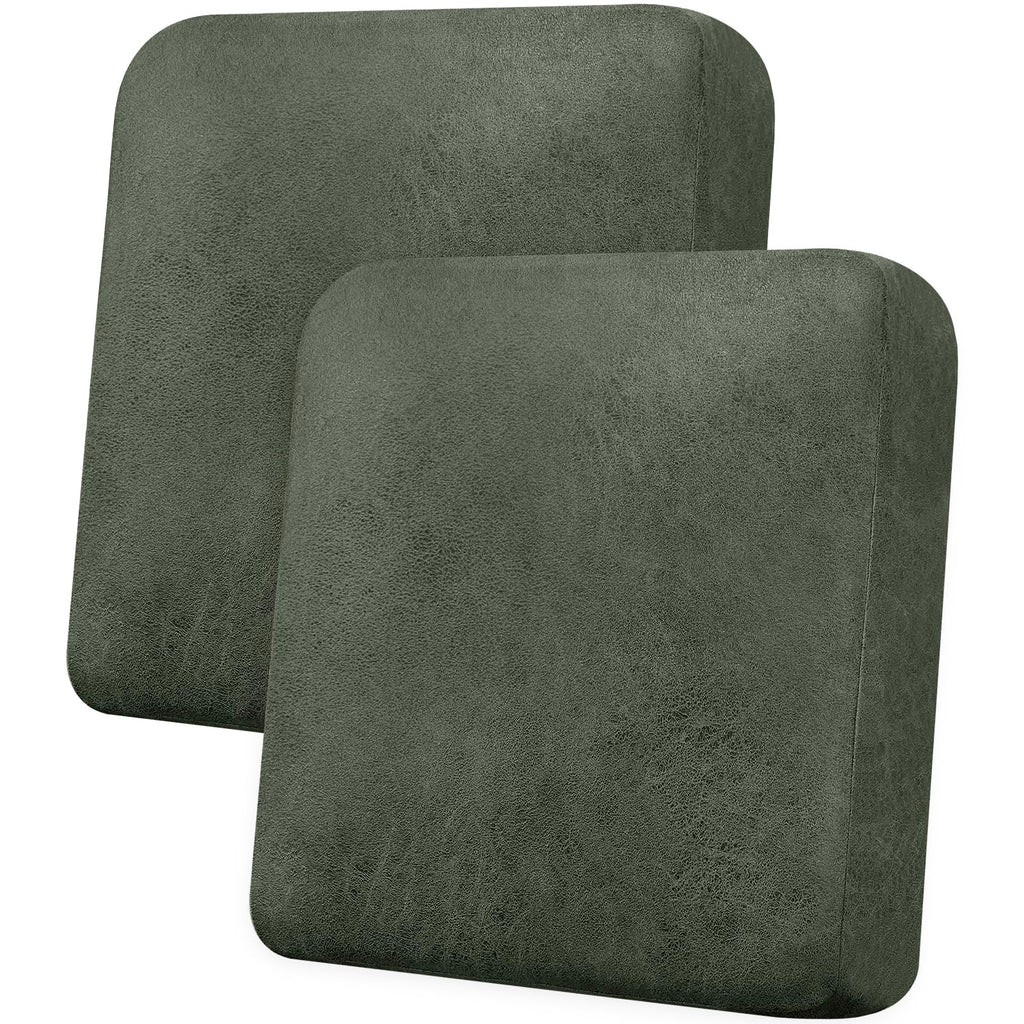 Loveseat Cushion Covers Leather-Look 2PC Stretch Love Seat Slipcover Sets for Living Room Individual Couch Seat Protector, Pet-Friendly, Non-Slip, Easy Fit - Coffee