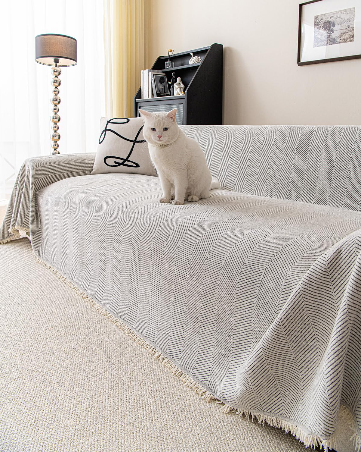 Erke Loveseat Cover Sheet Blanket, Machine Washable Non Slip Chenille Cushion Slipcover for Pets, 2-Seater Love seat Sofa Bed Chair Slip Covers Furniture Decor Protector