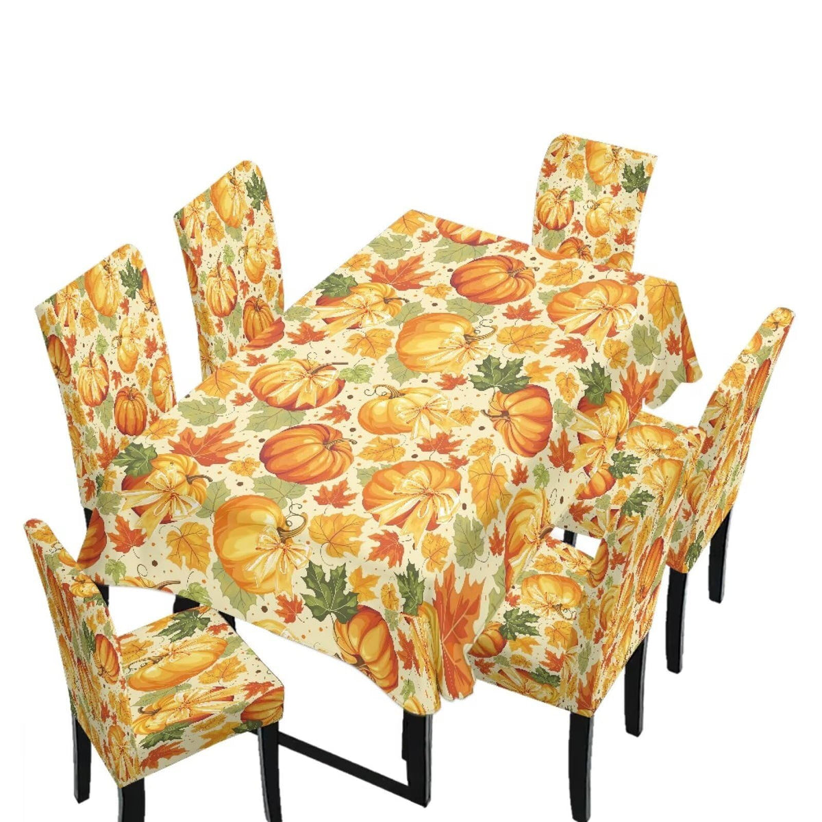 Thanksgiving Rectangle Table Cloth with Dining Chair Cover