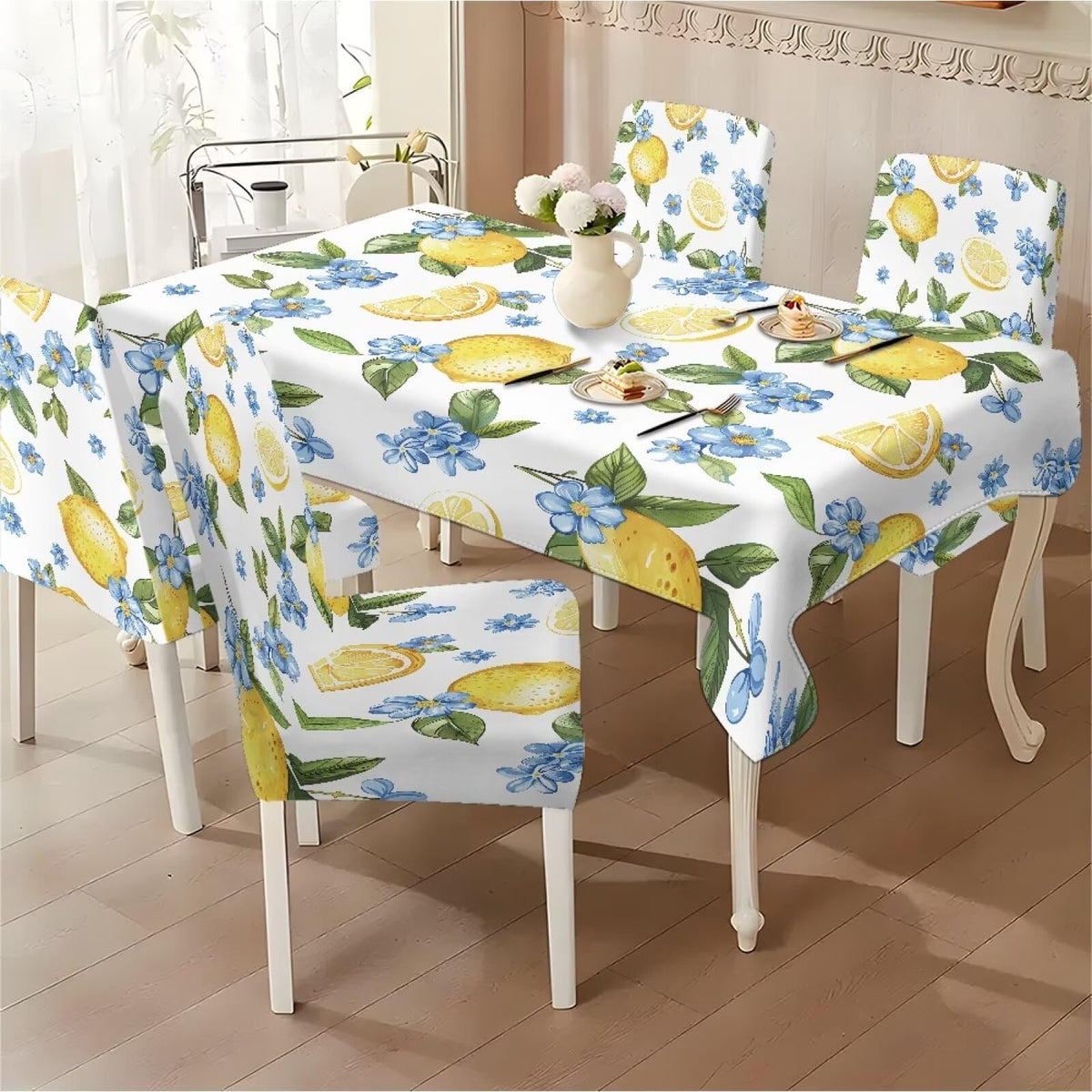 ZDCUSTOM St Patricks Day Table Cloth and Chair Cover Set of 4 Green Tablecloths Rectangular Festive Chair Covers for Dining Chairs St. Patrick’s Day Decoration